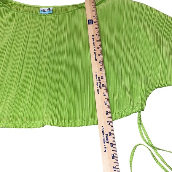 Lime Green Women's Crop Top - Picture 10 of 11